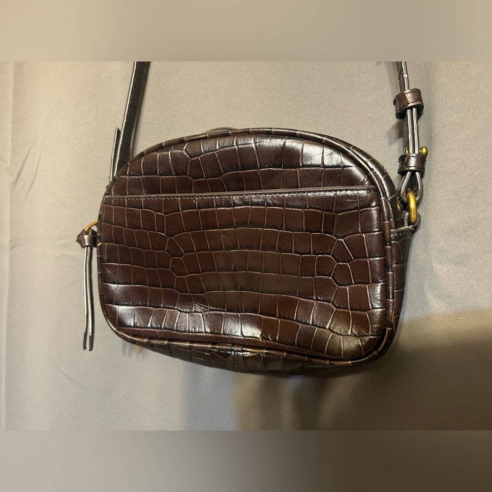 J. Crew Brown Croc Crossbody